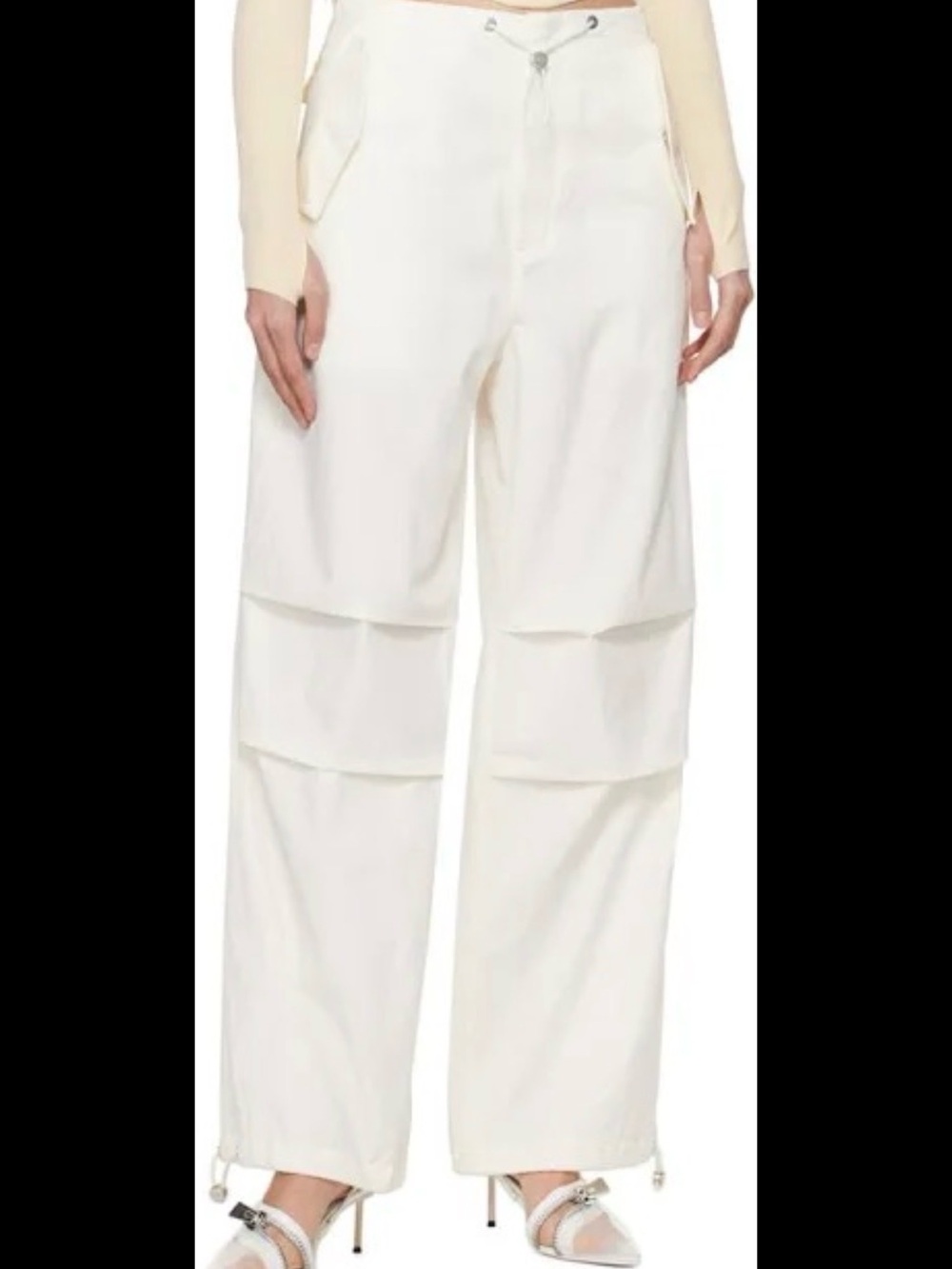 Dion Lee white toggle parachute trouser unisex, SX